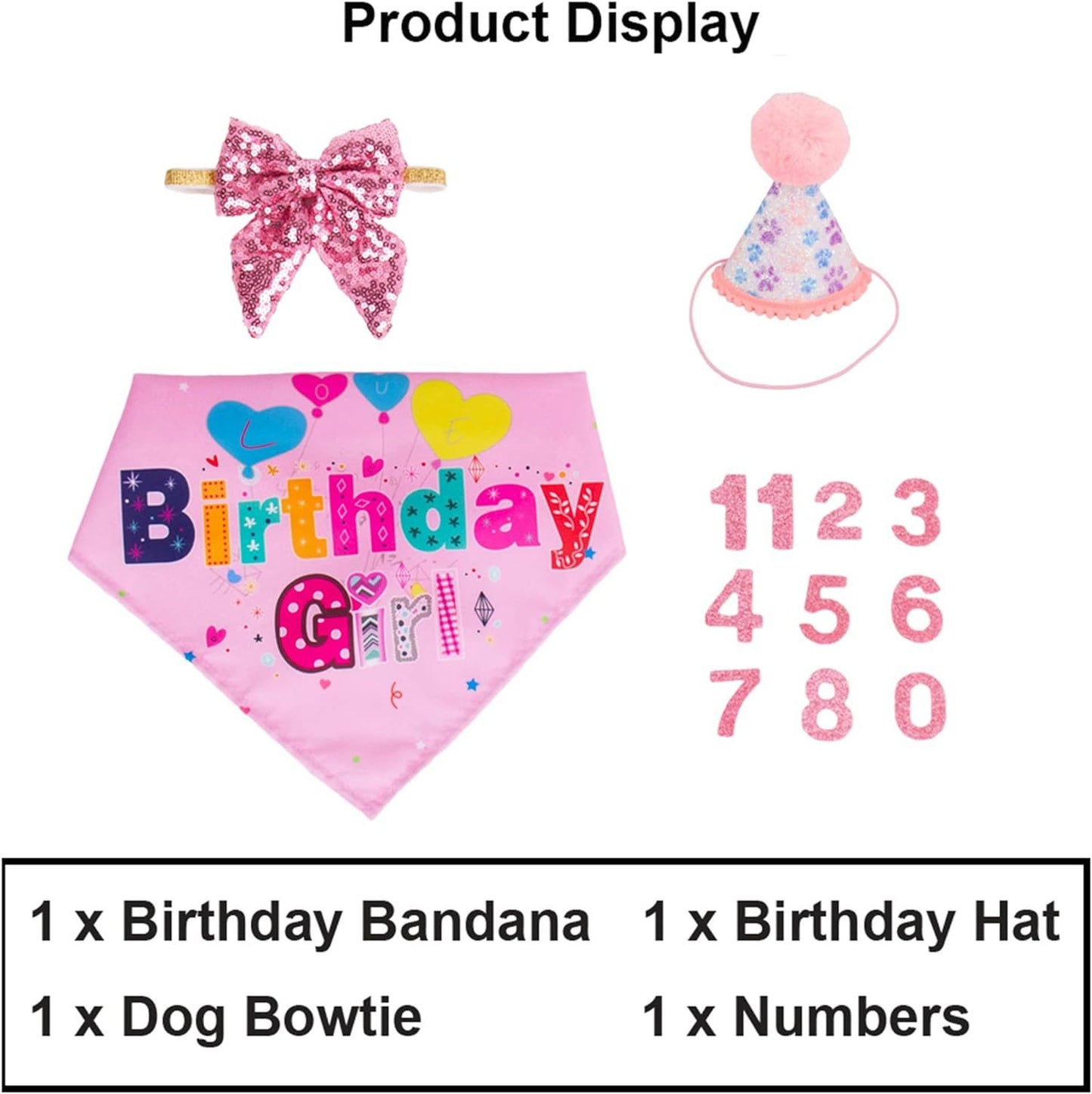 Deluxe Dog Birthday Party Set: Customizable Dog Hat Bandana And Bow Tie for Dog’s Birthdays birthday