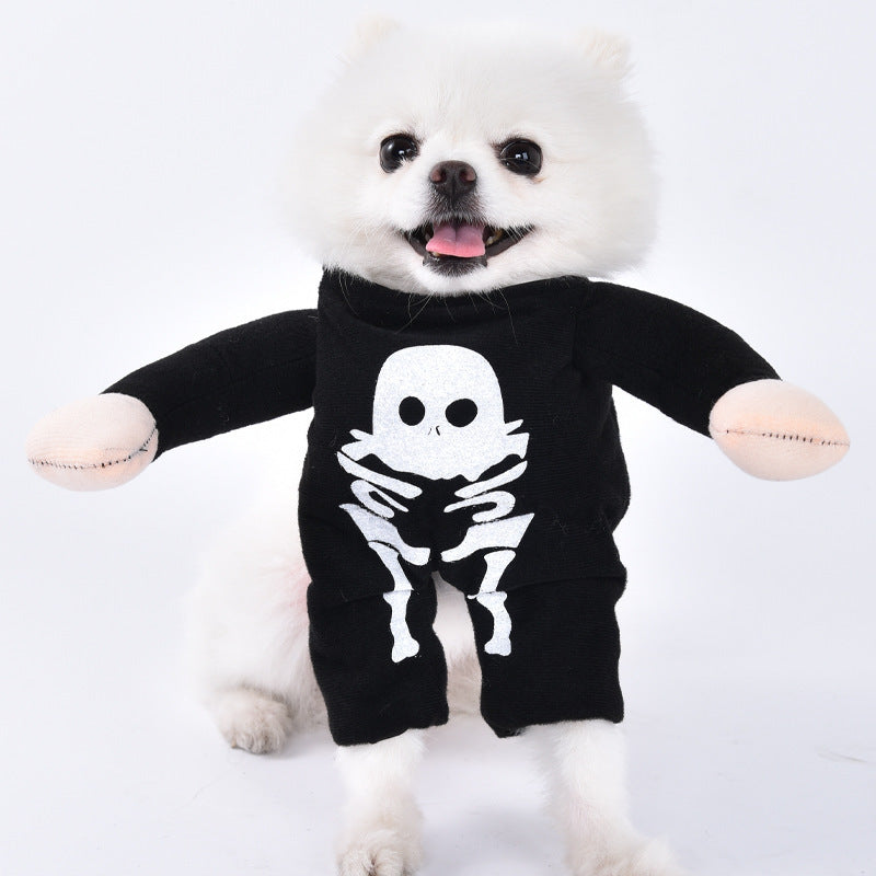 Halloween Funny Dog Clothes: Creative Dog Transformation Costume Luminous Skull / L Accessories