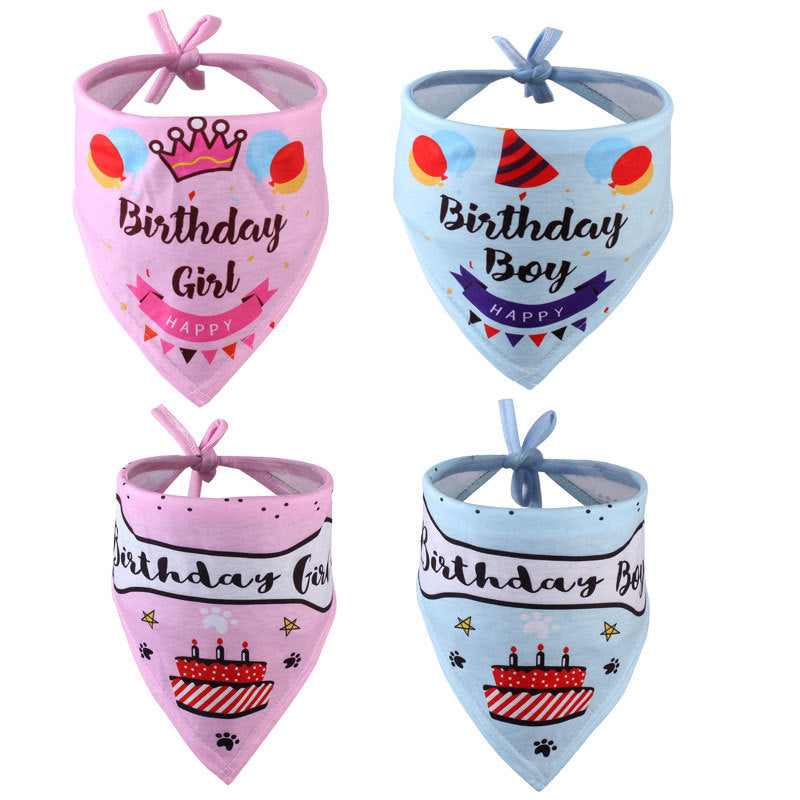 Creative Birthday Scarf for Dogs Big Dog Saliva Birthday Towel birthday