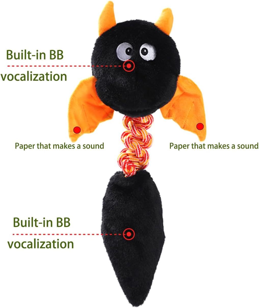 Squeaky And Crinkle Plush Dog Toy with Rope Knot | Interactive Chew Toy for Dogs toys