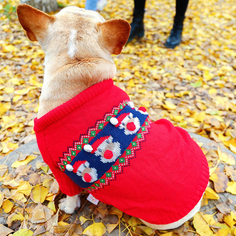 Festive Holiday Dog Sweater | Cozy Acrylic Dog Clothing Santa Claus Sweater / L Accessories