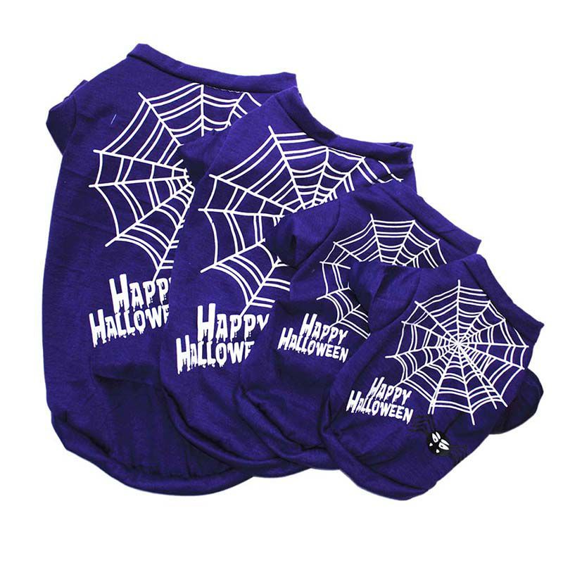 Cotton T Shirt Halloween Pumpkin Dog Clothes: Casual Halloween Dog Vest Accessories