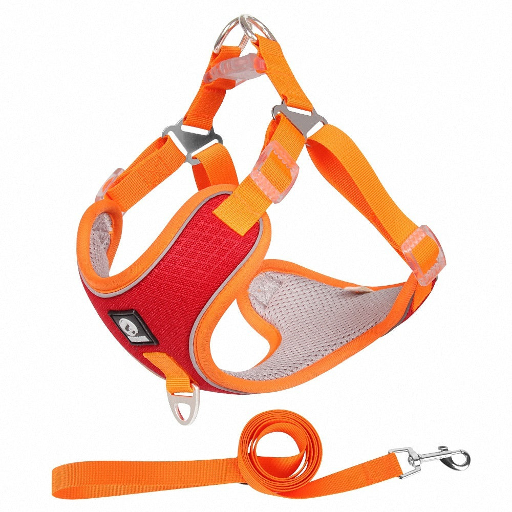 Adjustable And Reflective Dog Harness | Breathable Dog Vest - Red / L - harness
