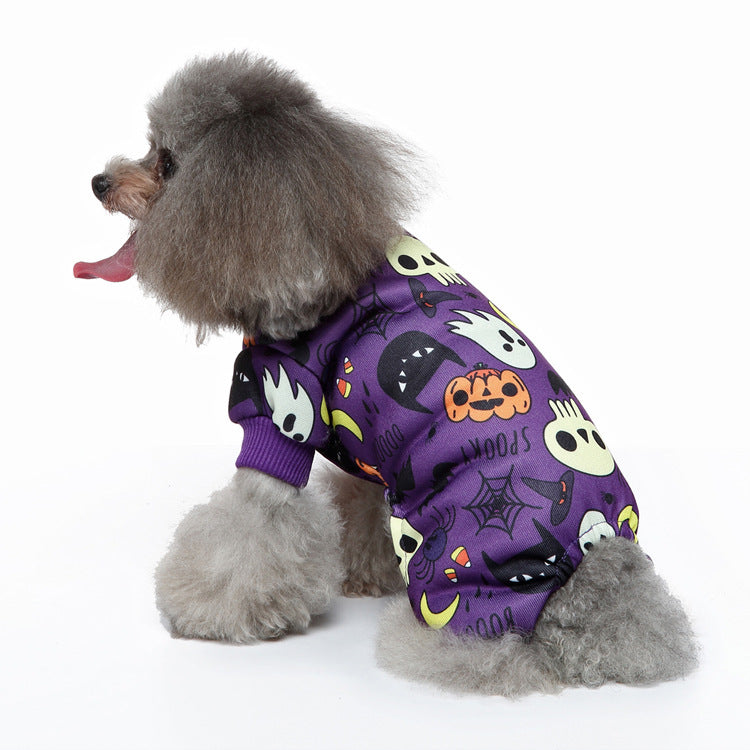 Dog Halloween Christmas Festive Dress Up Costume: Dog Halloween and Christmas Outfits SDZ142 Purple Skull / L