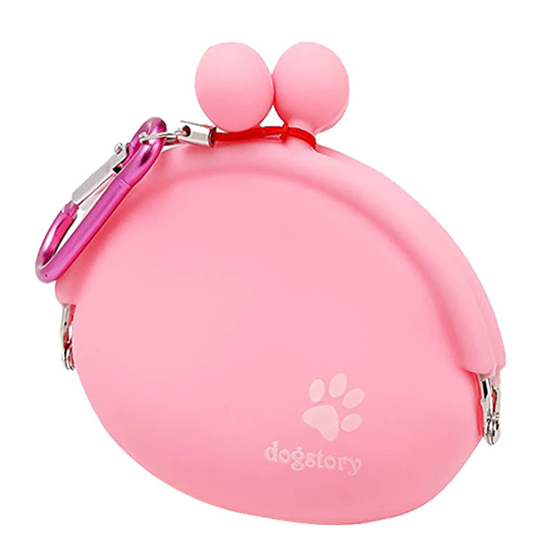 Portable Silicone Dog Treat Pouch | Clip-On Training Bag for Walks And Travel - Pink - travel
