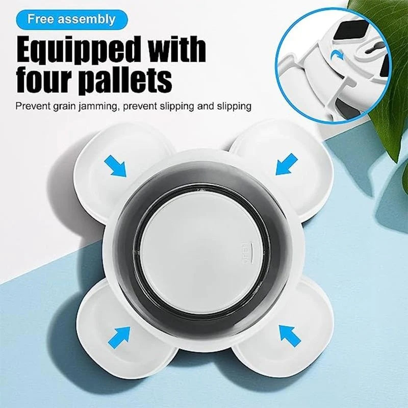 Interactive Dog Food Puzzle Dispenser | Automatic Slow Feeder Toy for Dogs White / Including Plate food