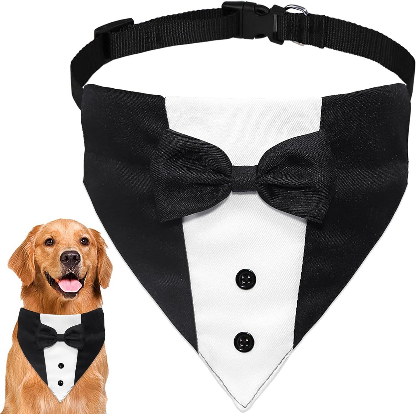 Dog Tuxedo And Bow Tie Formal Costume | Adjustable Wedding And Party Outfit costumes