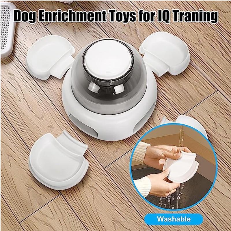 Interactive Dog Food Puzzle Dispenser | Automatic Slow Feeder Toy for Dogs White / Including Plate food