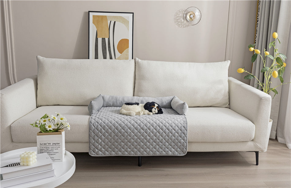 Washable Plush Dog Sofa Bed | Anti Slip Warm Mat for Dogs beds