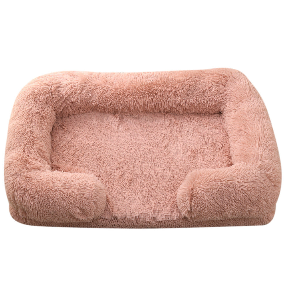 Cozy Plush Round Dog Bed for Winter Multiple Colors And Sizes M27 Leather Pink / L No Inner Sleeve Accessories