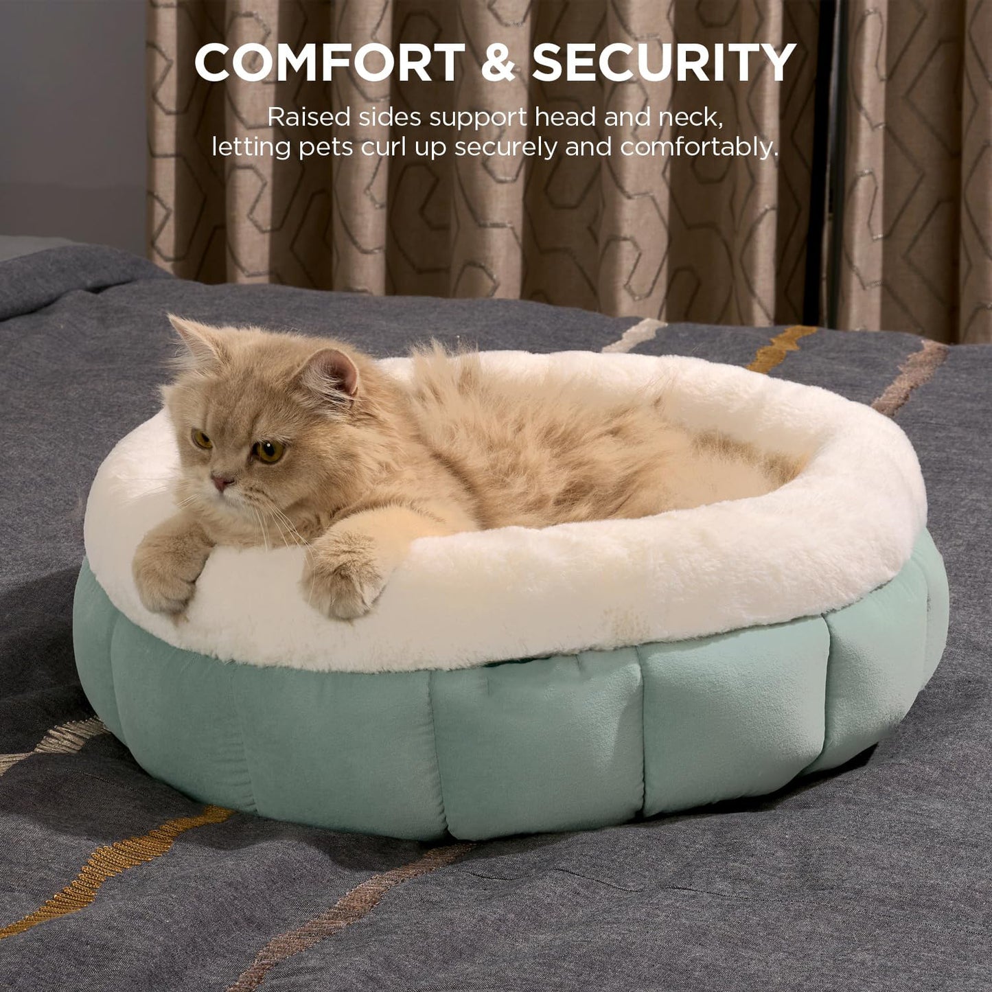 Washable Donut Dog Bed For Dogs | Calming Plush Cushion for Dogs beds