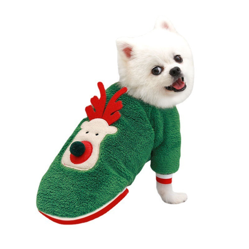Christmas Costume Coral Fleece Dog Sweater christmas