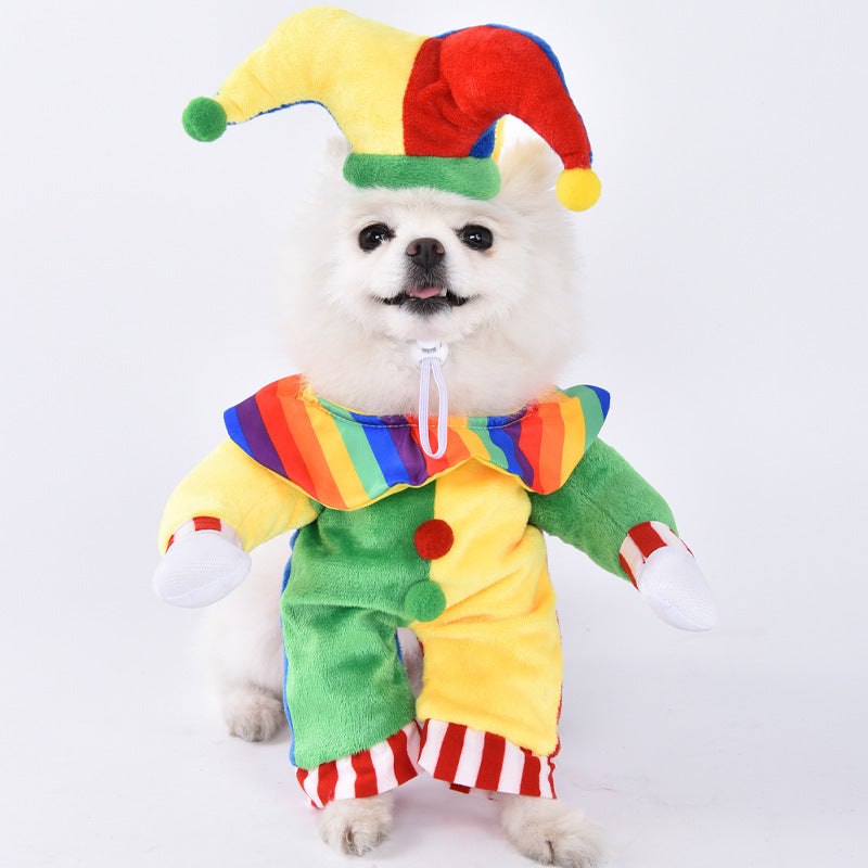 Halloween Funny Dog Clothes: Creative Dog Transformation Costume Clown Pet Costume / L Accessories