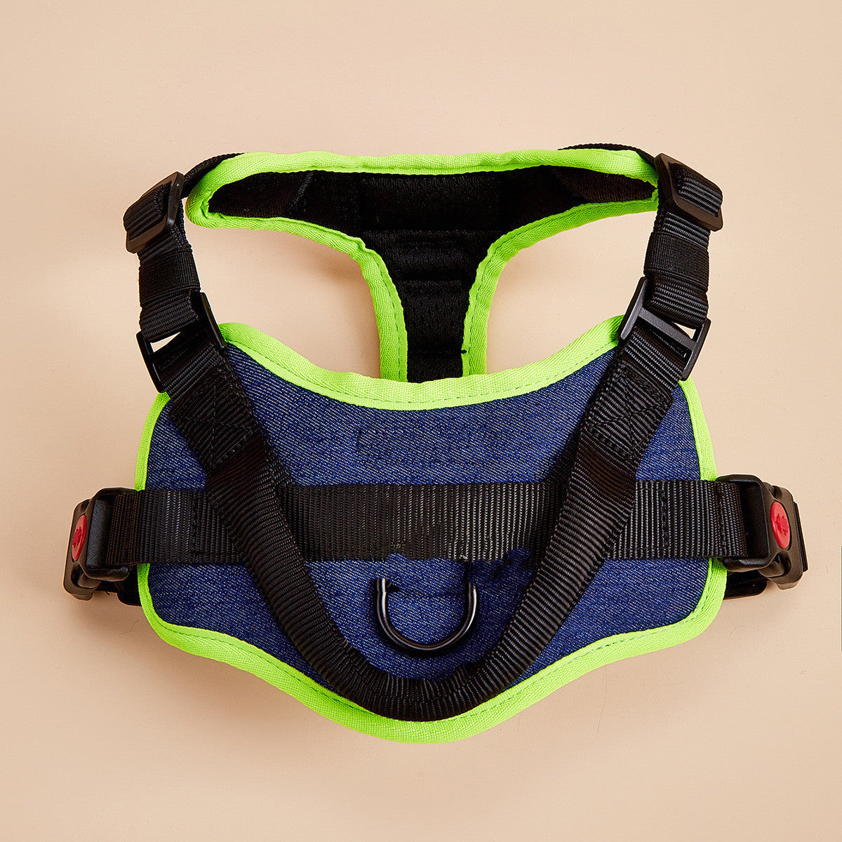 Adjustable No-Pull Dog Harness Vest | Padded And Reflective Dog Harness with Leash - Denim blue / L - harness