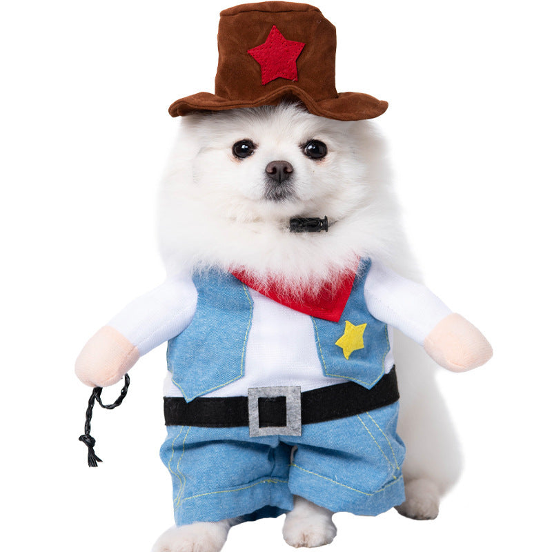 Halloween Funny Dog Clothes: Creative Dog Transformation Costume Jeans Wear / L Accessories