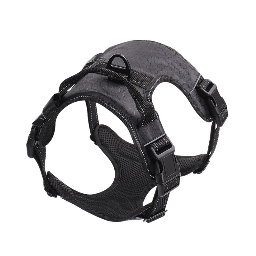 Adjustable Reflective Dog Harness Vest | Nylon No-Pull Chest Strap - Black / L - harness