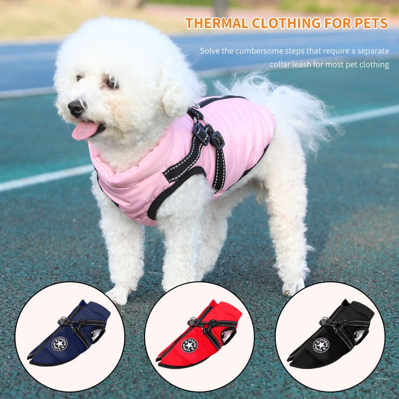 Warm Dog Winter Coat with Thickened Fleece | Casual Puffer Dog Vest - Pink / 2XL - coats