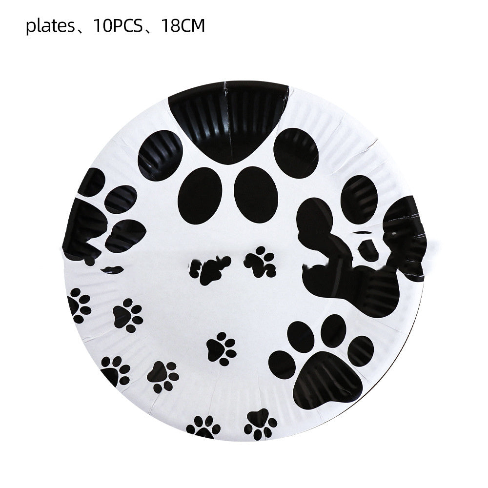Birthday Party Decoration Dog Paw Tableware Set For Dog’s Birthdays A birthday