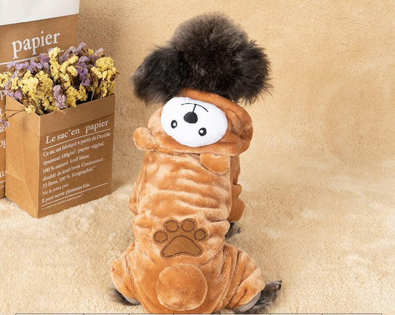 Winter Warm Dog Costume Sweater | Soft Coral Fleece Outfit for Dogs Brown bear / L costumes