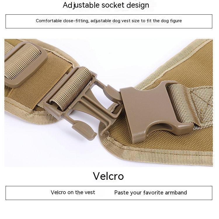 Nylon Tactical Dog Harness Vest with Leash And Pouches | Waterproof Dog Harness - outdoor