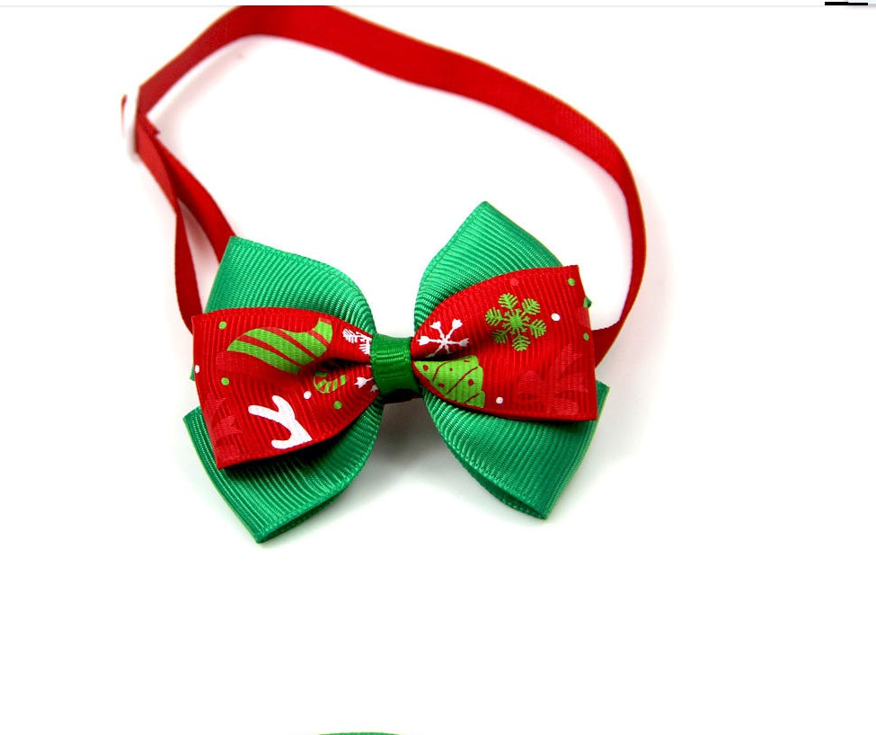 Bulk Christmas Dog Bow Ties | 50 Pack Cartoon Dog Accessories 10 Style bow