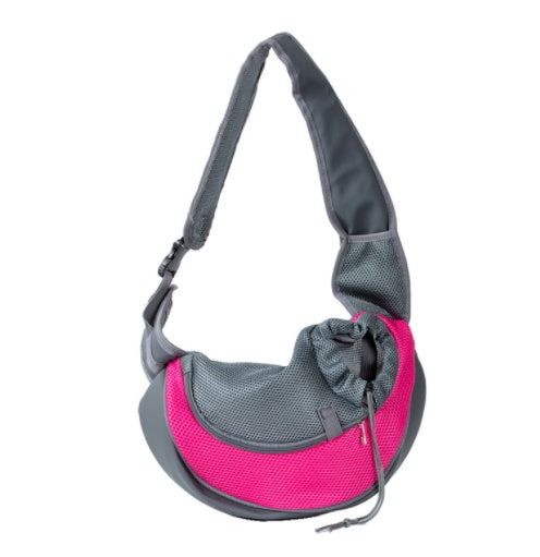 Breathable Mesh Dog Travel Shoulder Bag | Lightweight Carrier for Dogs - Rose Red / M - travel