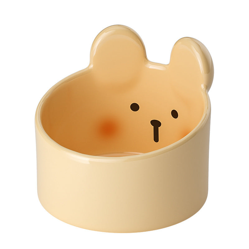 Blush Critter Elevated Ceramic Dog Bowl | Neck Protection Dish for Dogs home