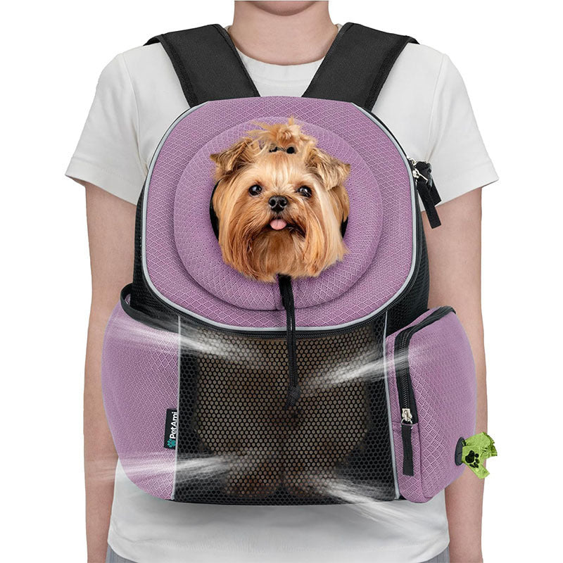 Portable Dog Travel Backpack | Breathable And Lightweight Dog Carrier - Purple - travel