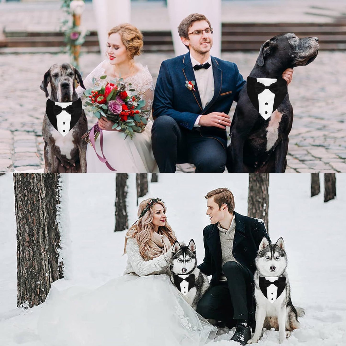 Dog Tuxedo And Bow Tie Formal Costume | Adjustable Wedding And Party Outfit costumes