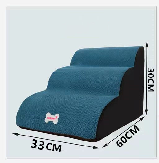 Soft Dog Steps And Ramp | Customizable 2 3 And 4 Layer Dog Ladder Four layers blue / Figure home