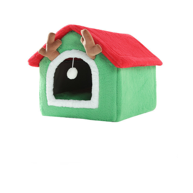Plush Animal Themed Dog House | Cozy Dog House Red crowned elk / Large size house