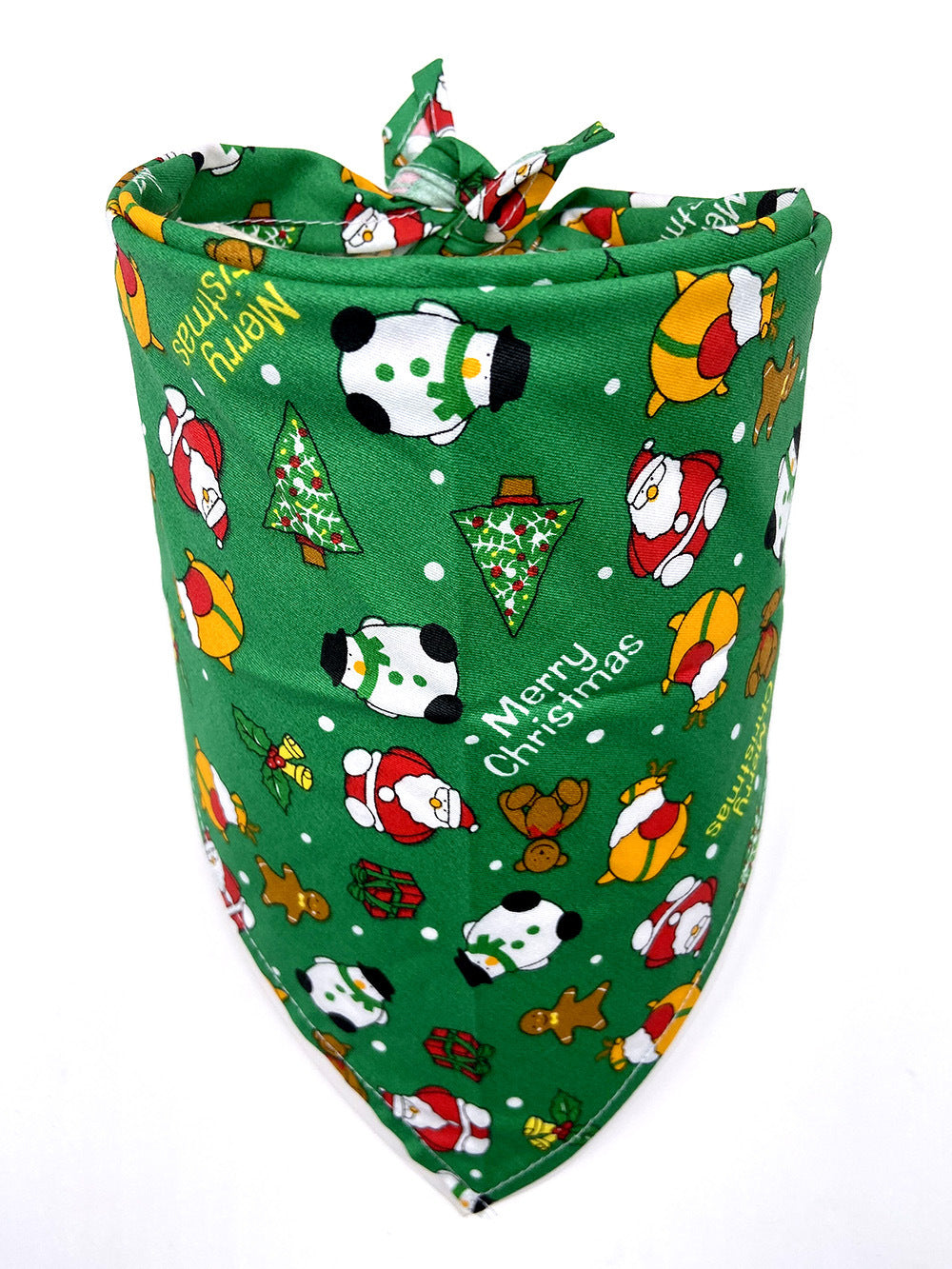 Christmas Dog Bandana Cotton Pet Neck Scarf for Winter Green 1 / M christmas