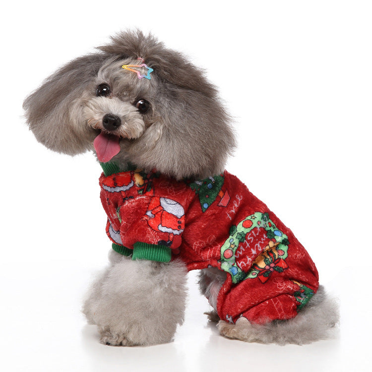 Dog Halloween Christmas Festive Dress Up Costume: Dog Halloween and Christmas Outfits SDZ137 Christmas Wreath / L