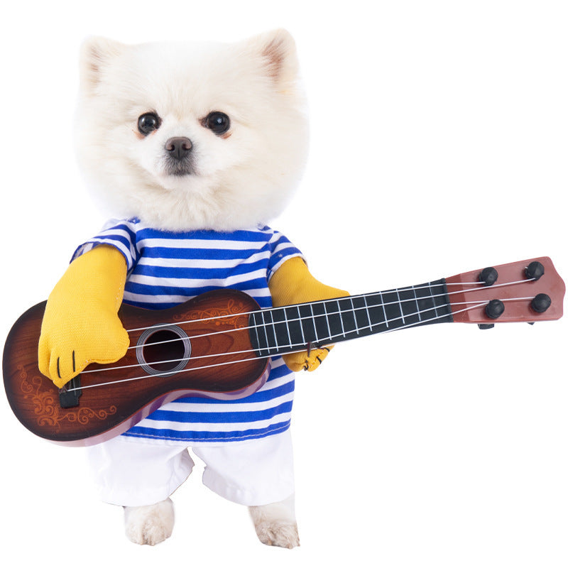 Halloween Funny Dog Clothes: Creative Dog Transformation Costume Guitar / L Accessories