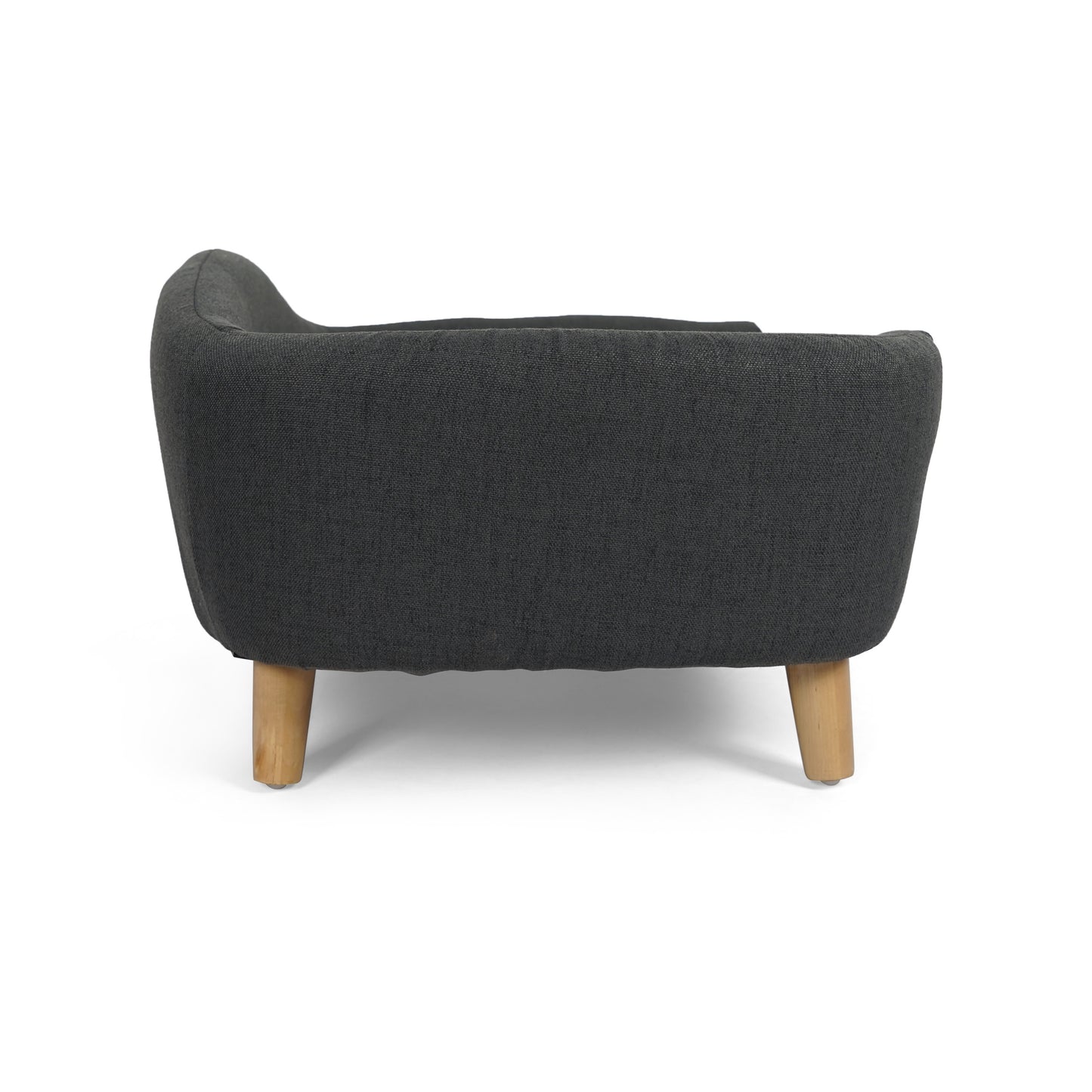 Mid Century Modern Elevated Dog Bed with Tufted Cushion Dark Gray Dog Bed Dark gray Accessories