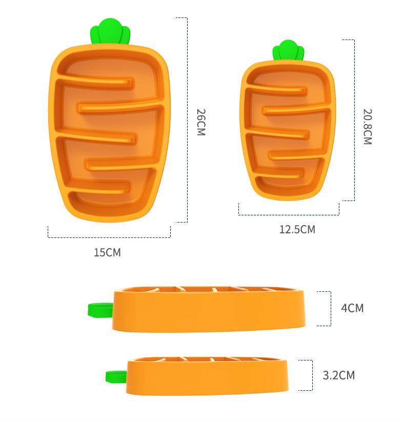 Carrot Design Slow Feeder Dog Bowl | Non Slip Dog Dish for All Dogs home