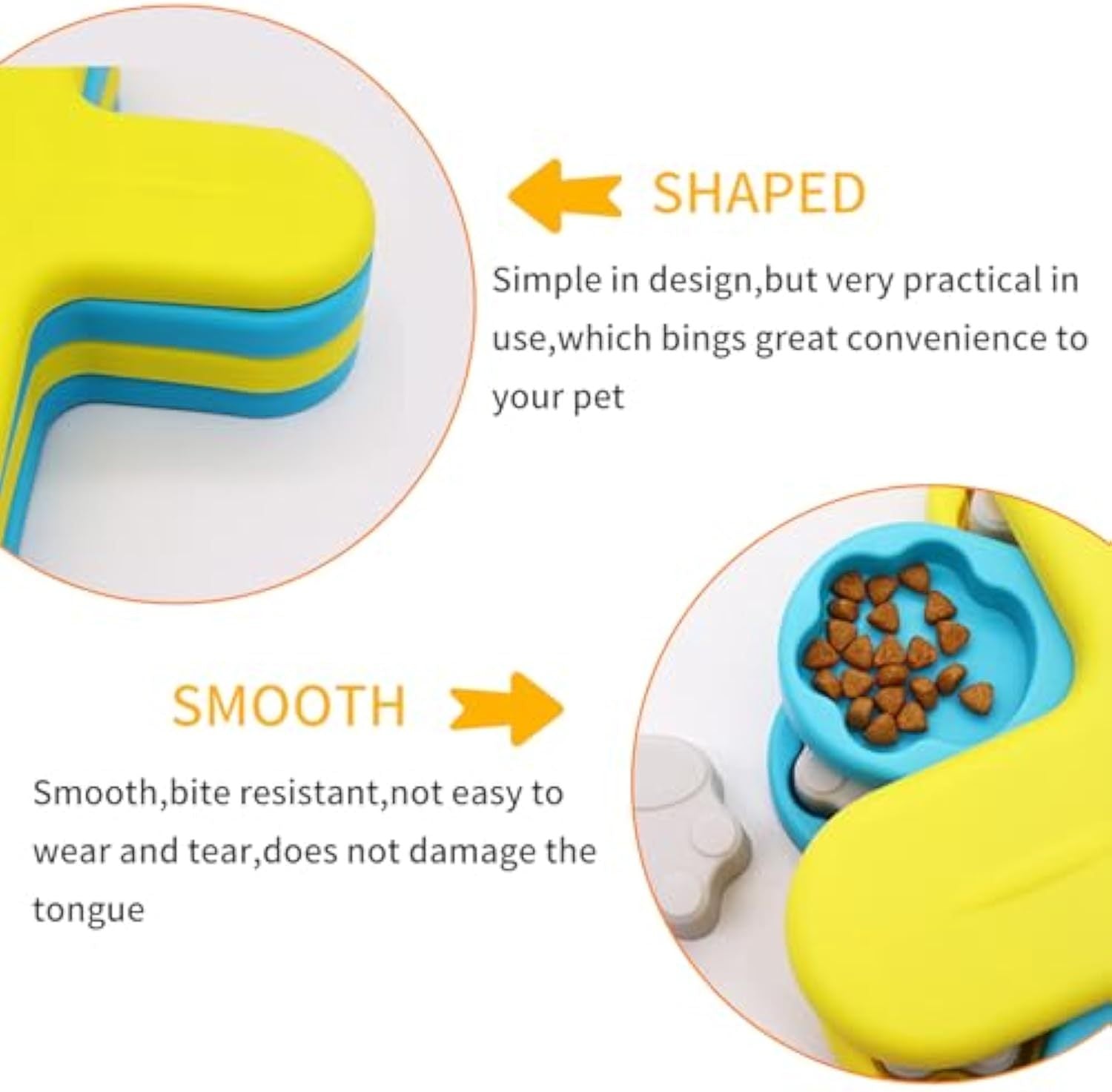 Interactive Dog Puzzle Feeder Toy | Slow Feeder for Dogs IQ Training Yellow food