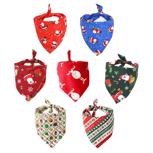 Dog Saliva Towel: Cotton Christmas Dog Bib Bandana And Scarf Accessories