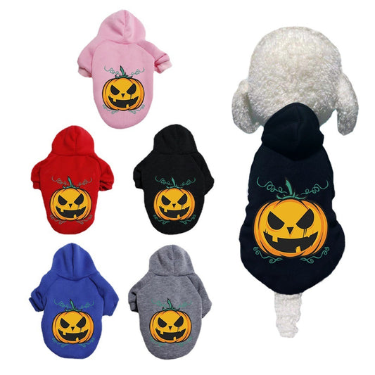 Halloween Pumpkin Dog Pattern Sweater Clothes: Polyester Dog Halloween Sweatshirt Accessories