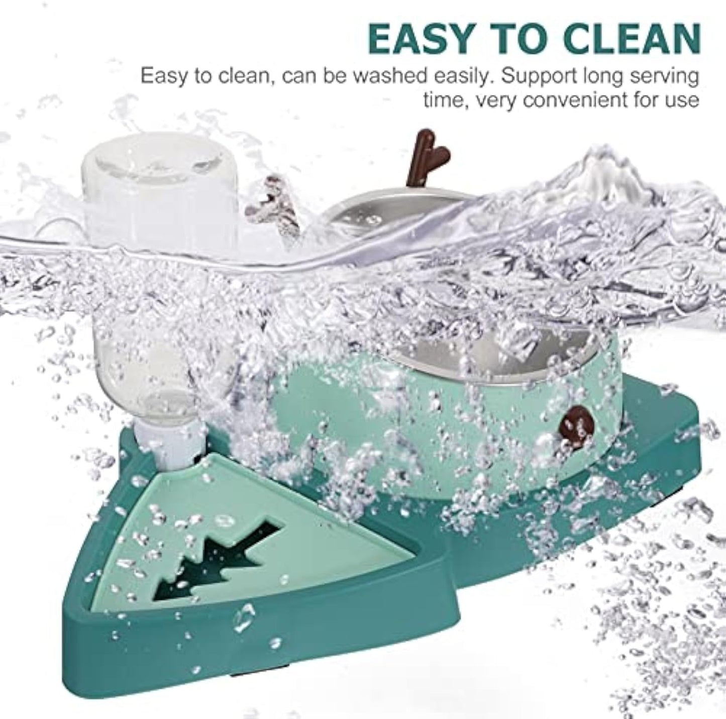 3 in 1 Slow Feeder Dog Bowl with Automatic Water Dispenser food