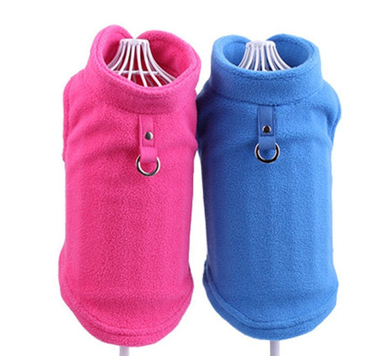 Dog Sweater: Red Fleece Sweater with Dog Print for Winter Accessories