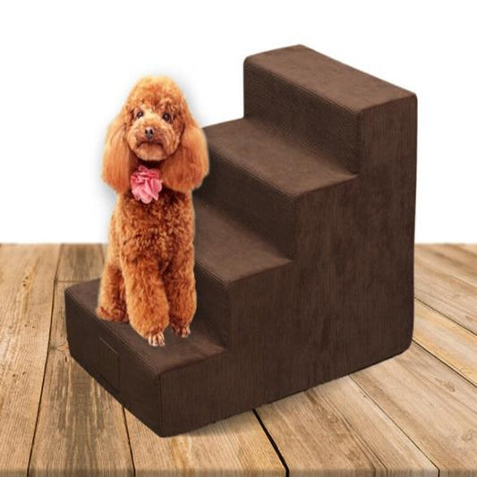 Stuffed Dog Stairs And Dog Ramp For Support | 3 Step Ladder for Small Dogs home