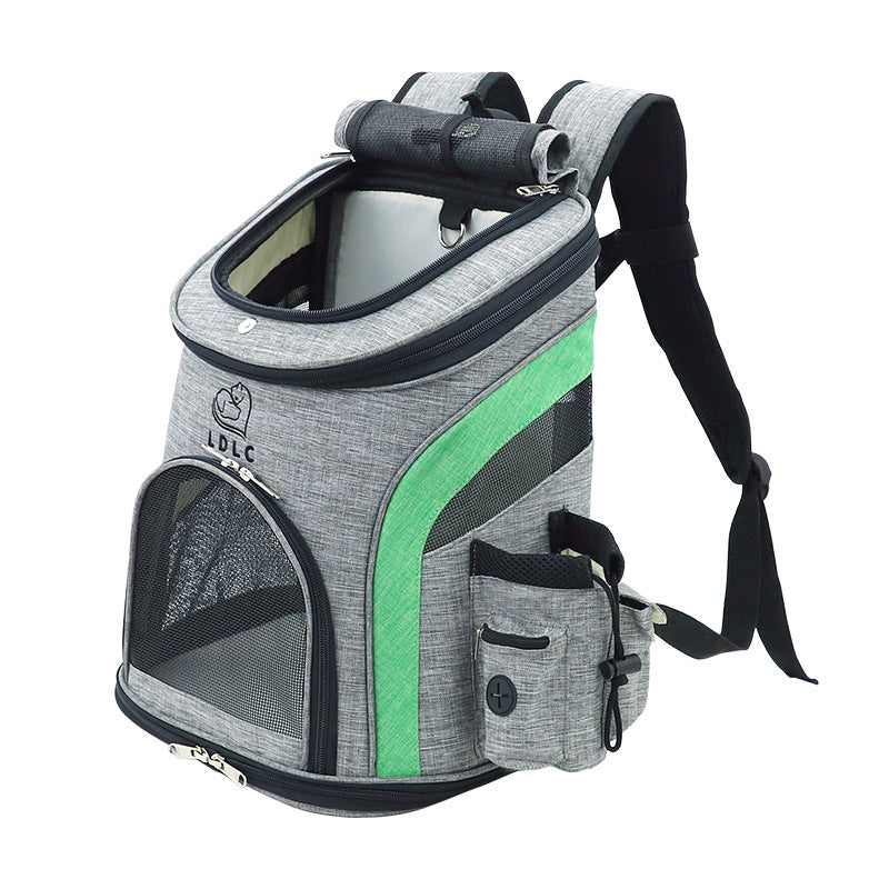 Ventilated Dog Backpack Carrier | Hands-Free Travel Bag for Small Dogs - Green M - Dog Travel Essential