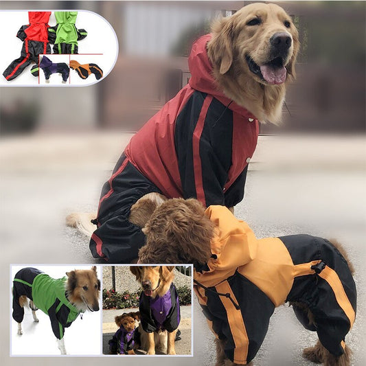 Dog Raincoat For Various Sizes: Waterproof Nylon Jacket with Full-Body Protection - Accessories