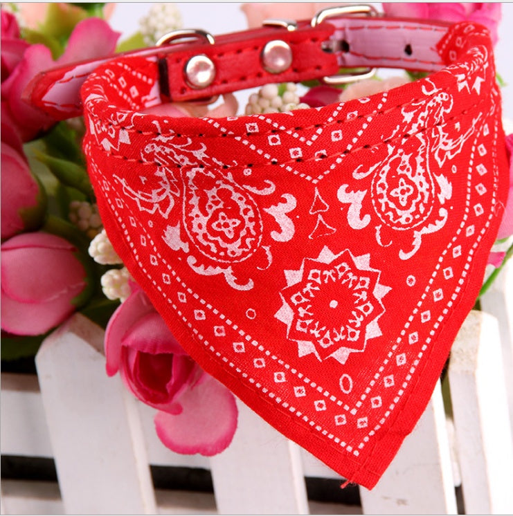 Dog Triangle Scarf: PU And Canvas Dog Bandana Accessories