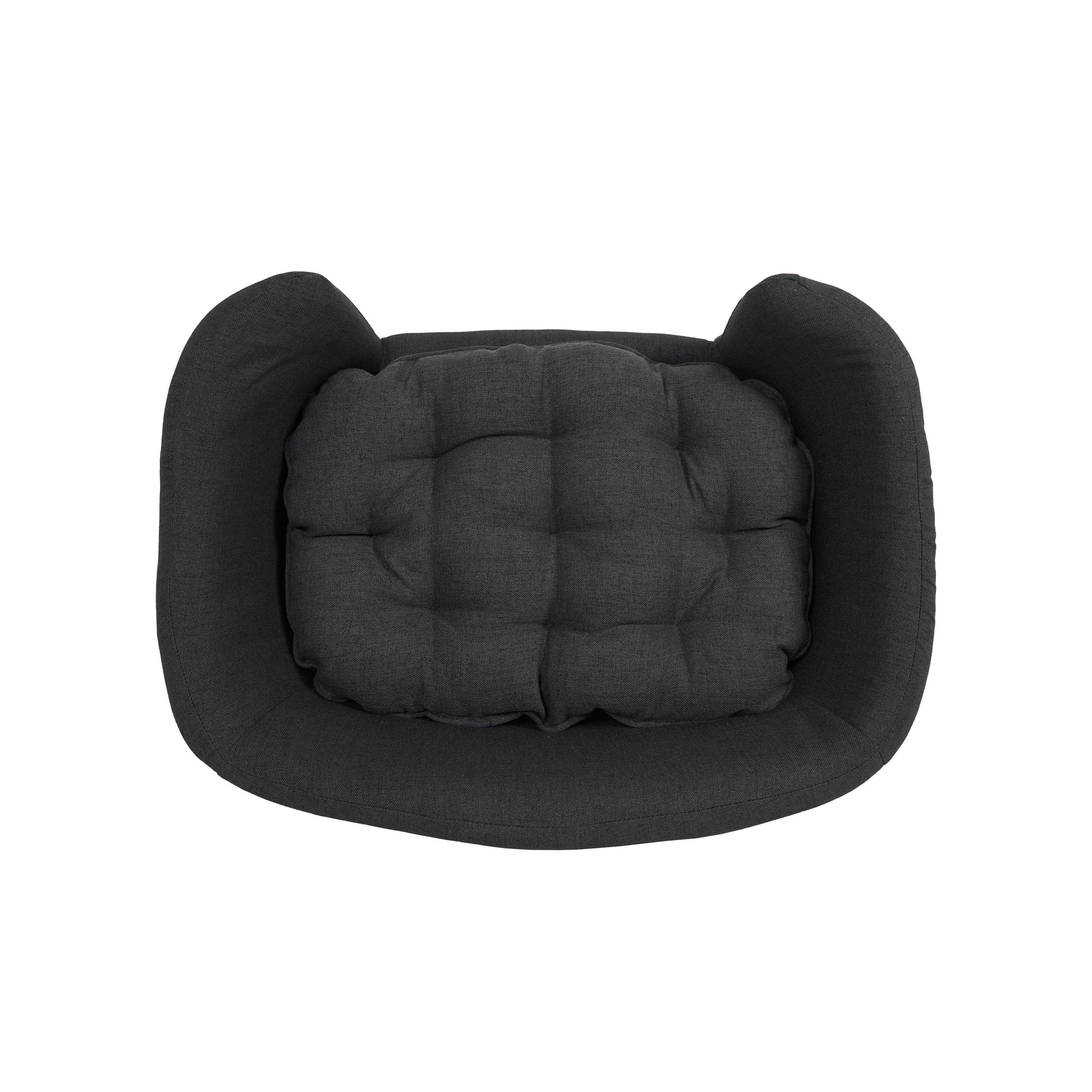 Mid Century Modern Elevated Dog Bed with Tufted Cushion Dark Gray Dog Bed Dark gray Accessories