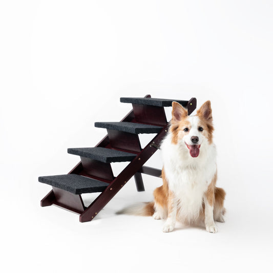 4 Level Foldable Wooden Dog Stairs And Ramp | Dog Ladder for Beds And Cars home