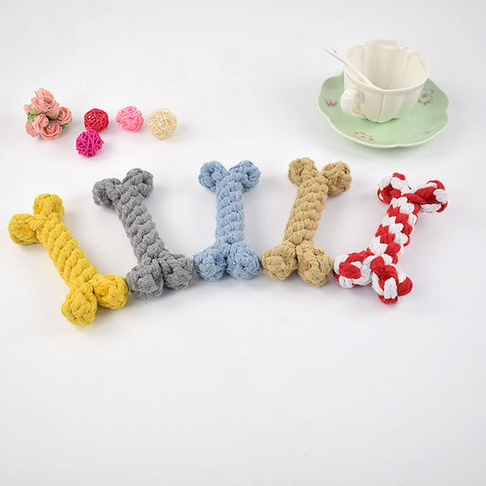 Durable Cotton Rope Bone Dog Toy Bite Resistant for Dog Play Accessories