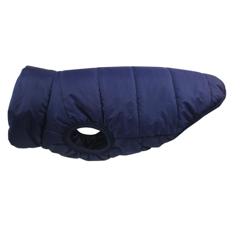 Padded Plaid Dog Coat | Warm Winter Jacket for Small to Large Dogs - Navy Blue / 2XL - Coats & Dog Vests