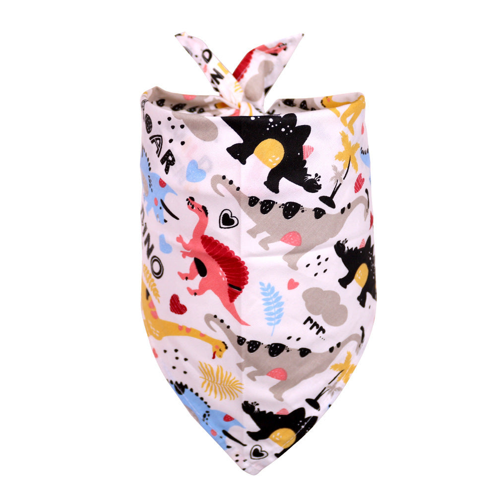Dog Triangle Scarf: Cotton Dog Saliva Bandana with Fruit Pattern K / M Accessories